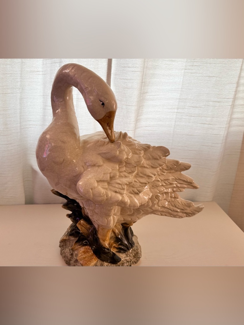 Ceramic Swan Figurine - Decorative Home Art Made in Italy